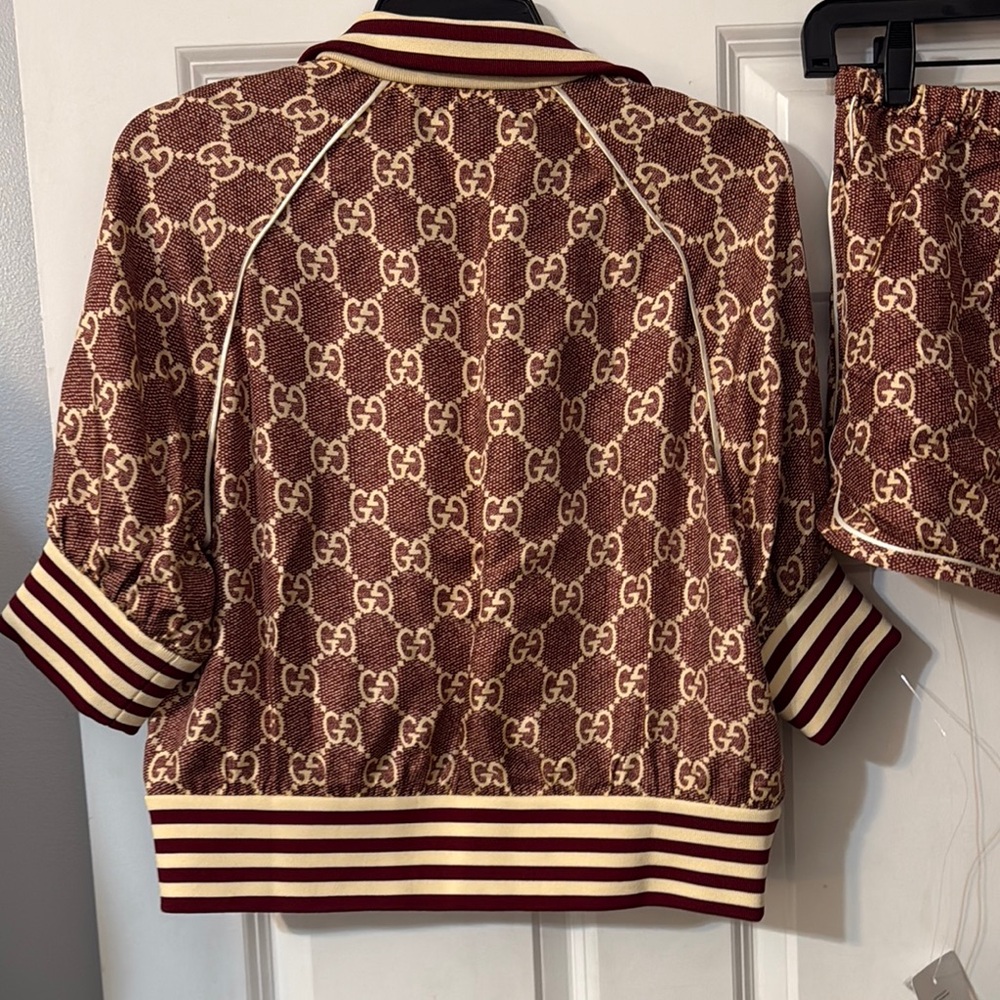 Gucci Burgundy and Cream Monogram Track Set - Picture 11 of 11